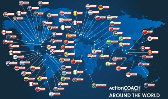 carte illustrant la présence d'ActionCOACH dans le monde